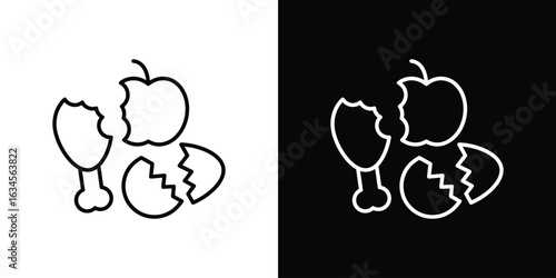 Organic waste icon art Illustrations. premium line icons
