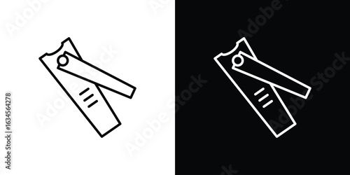 Nail clippers icon art Illustrations. premium line icons