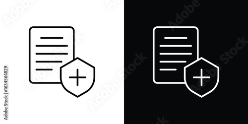 Medical record icon art Illustrations. premium line icons