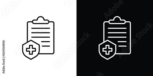 Medical insurance icon art Illustrations. premium line icons