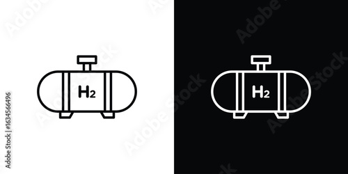 Hydrogen gas tank icon art Illustrations. premium line icons