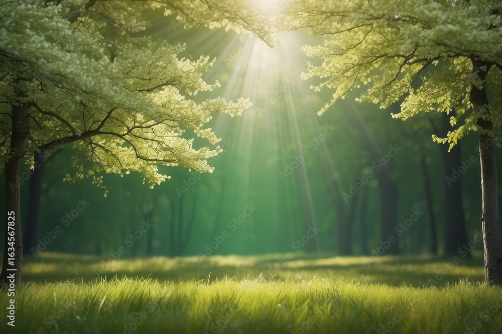 Naklejka premium spring light green blur background, glowing blurred design, summer background for design wallpaper