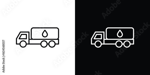 Fuel truck icon art Illustrations. premium line icons