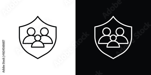 Family insurance icon art Illustrations. premium line icons