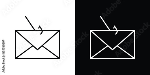 Email phishing icon art Illustrations. premium line icons