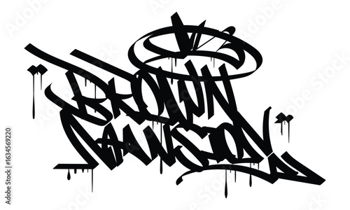 BROWN MANSION word street art graffiti tagging vector
