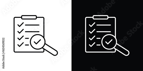 Document verification icon art Illustrations. premium line icons