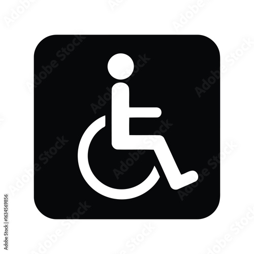 Accessible symbol vector illustration wheelchair icon disability access sign mobility aid graphic universal design