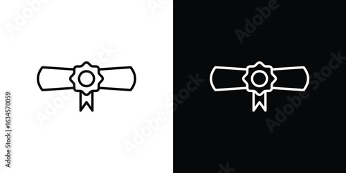 Diploma icon art Illustrations. premium line icons