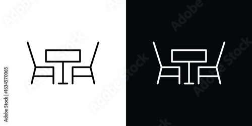 Dinner table icon art Illustrations. premium line icons