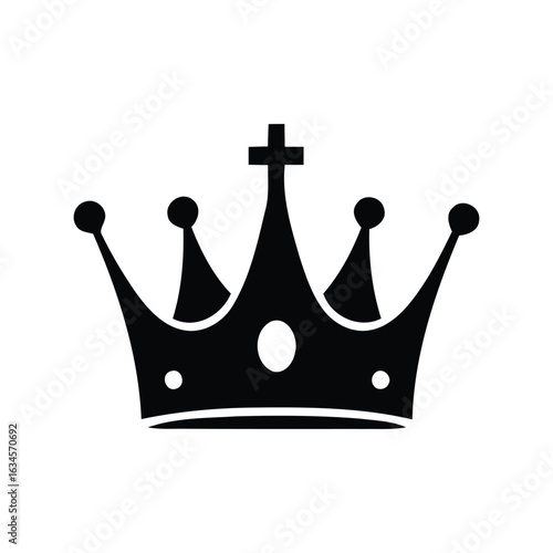 Royal crown vector illustration regal monarchy symbol king queen headwear heraldic emblem isolated eps graphic