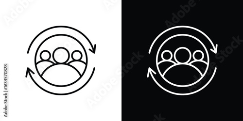 Customer retention icon art Illustrations. premium line icons