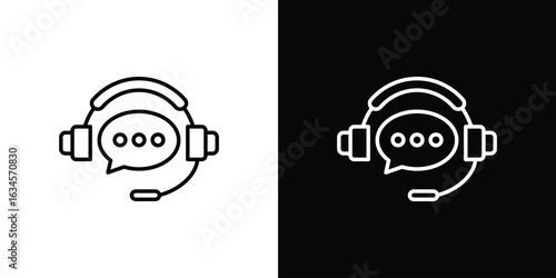Customer support icon art Illustrations. premium line icons