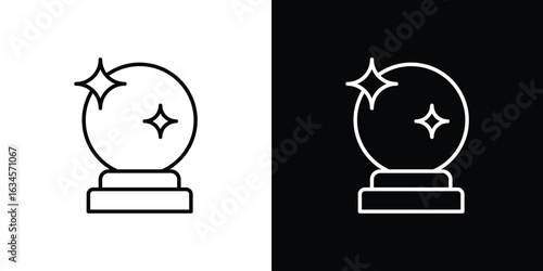 Crystal ball icon art Illustrations. premium line icons