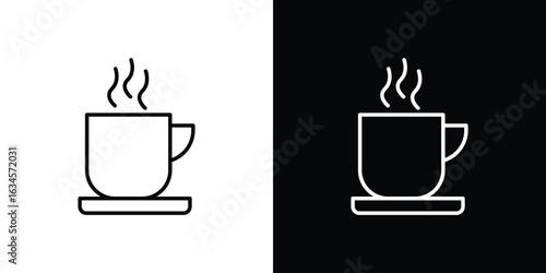 Coffee mug icon art Illustrations. premium line icons