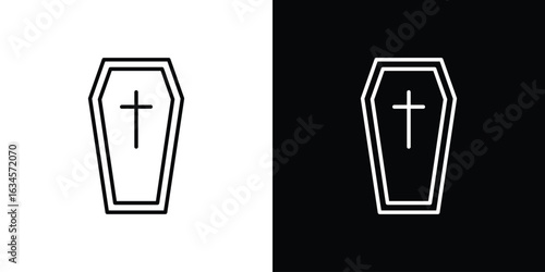 Coffin icon art Illustrations. premium line icons
