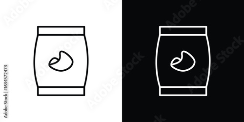 Chips bag icon art Illustrations. premium line icons