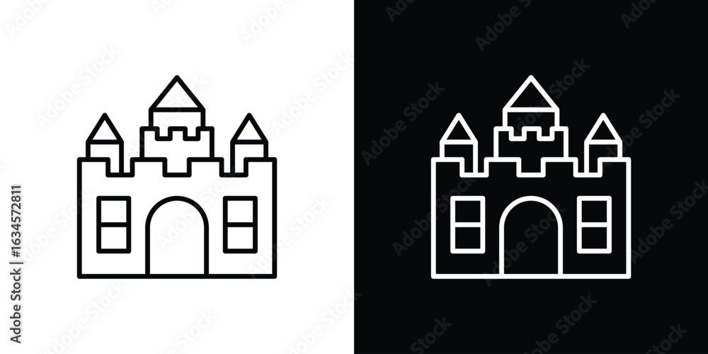 Fototapeta premium Castle icon art Illustrations. premium line icons