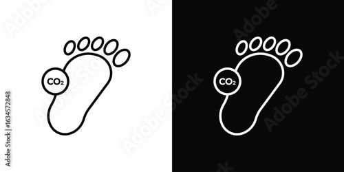 Carbon footprint icon art Illustrations. premium line icons