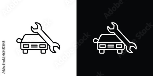 Car repair icon art Illustrations. premium line icons