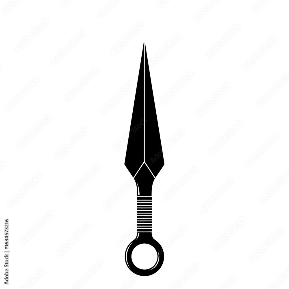 Naklejka premium Vector art of black shuriken throwing star weapon isolated on white background