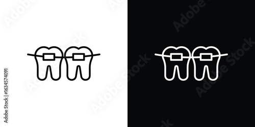 Braces icon art Illustrations. premium line icons