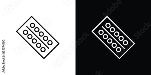 Blister drug pack icon art Illustrations. premium line icons