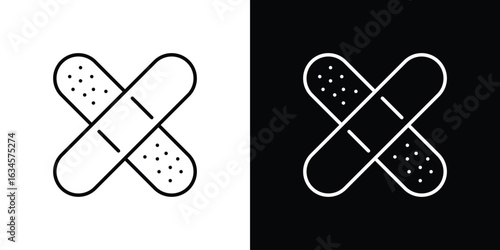 Band aid icon art Illustrations. premium line icons