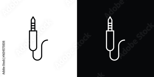 Audio jack icon art Illustrations. premium line icons