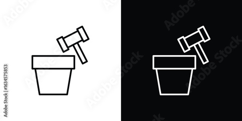Auction icon art Illustrations. premium line icons