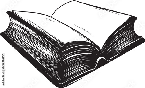 Book Silhouette Clipart A concise black vector illustration of a book, perfect for incorporating into educational or literary designs.