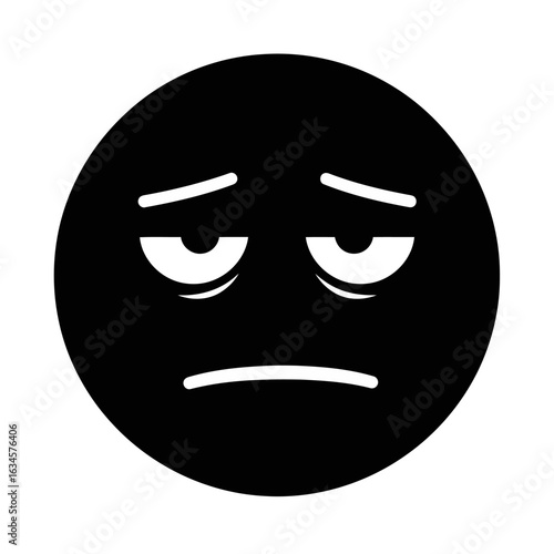 Vector art of sad face, isolated on white background