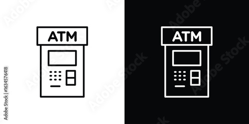 Atm icon art Illustrations. premium line icons