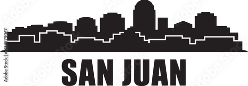 San Juan Skyline Silhouette Vector Illustration Puerto Rico Cityscape Urban Design Travel Icon