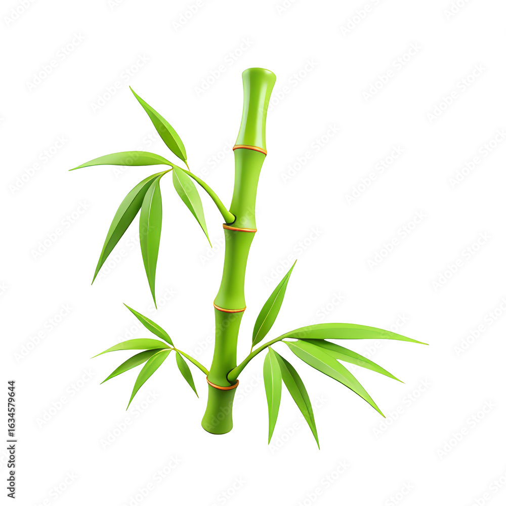 Fototapeta premium Bamboo Stem With Leaves
