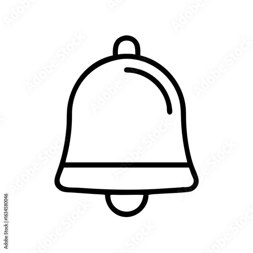 Outline of a bell icon on a simple white background  