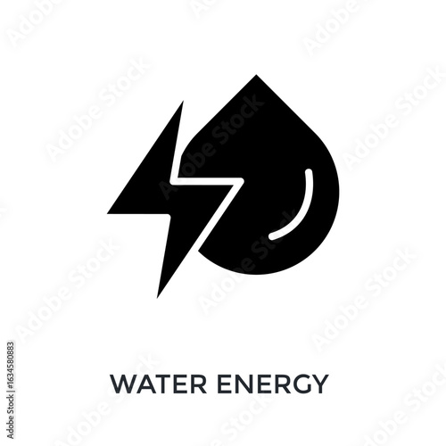 Water Energy Icon Glyph Style. Vector Illustration For Graphic Design