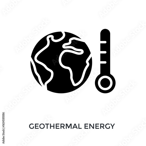 Geothermal Energy Icon Glyph Style. Vector Illustration For Graphic Design