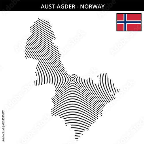 Aust-Agder Norway  its unique geographical map