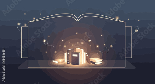 Books illuminating knowledge and imagination in a captivating literary world