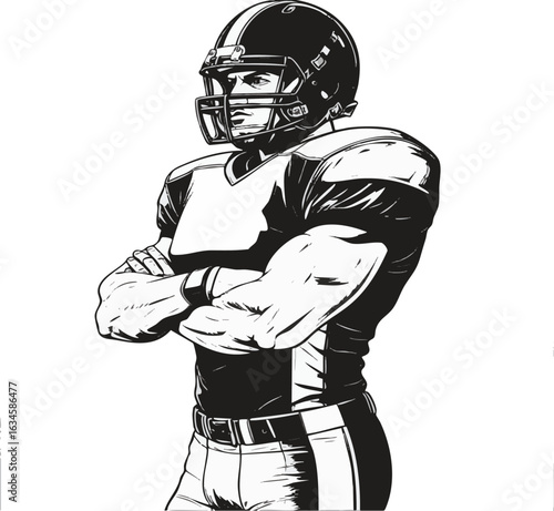American Football Player Illustration