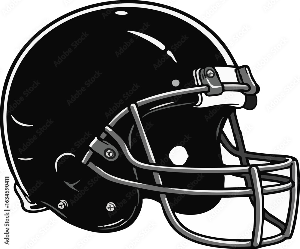 Fototapeta premium Isolated football helmet illustration, showcasing design aspects and details, for sports-themed content.