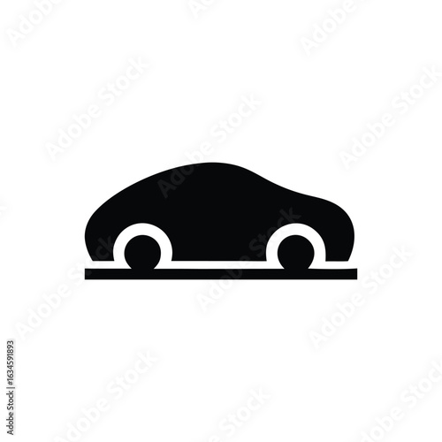 Simple silhouette of a car on a white background