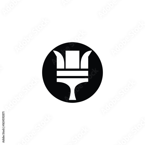 Abstract symbol resembling a stylized greek letter psi or a hammer