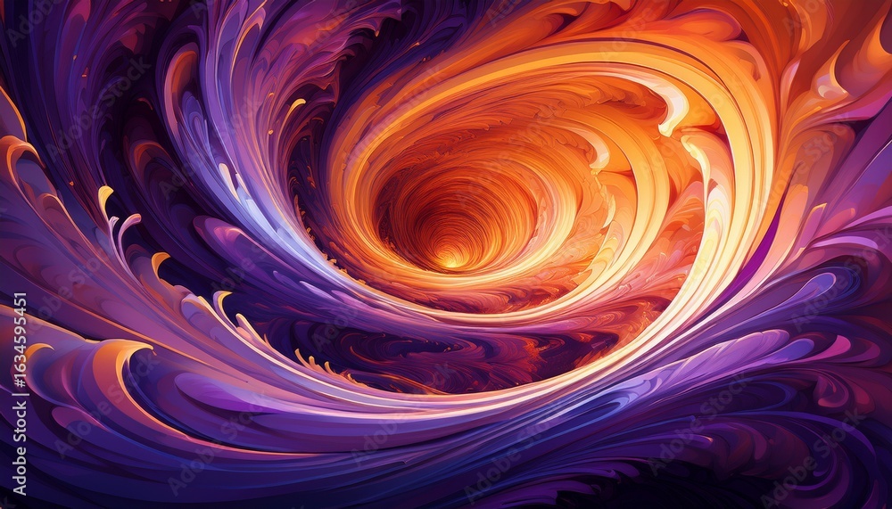 Obraz premium abstract swirling vortex of purple and orange hues