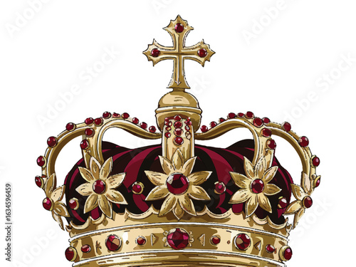 golden crown isolated on white background