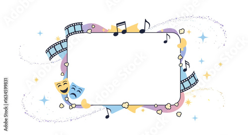 Creative vector frame illustration for entertainment themed design projects background