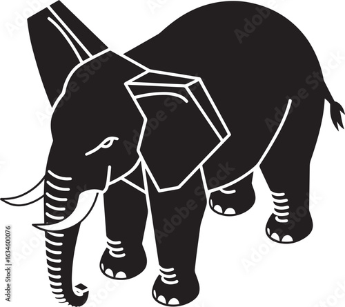 Geometric Elephant Illustration Modern Polygonal Design for Wildlife Art and Animal Projects