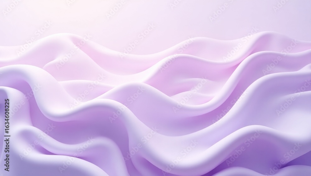 Fototapeta premium Elegant Wavy Fabric Texture with Soft Pastel Lighting and Gentle Folds Creating a Serene Atmosphere