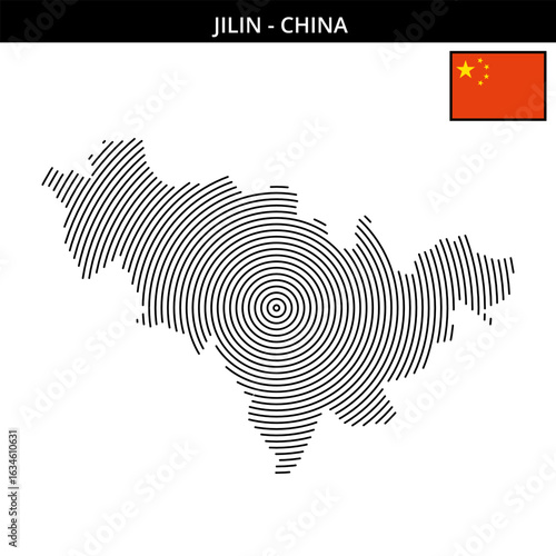 Jilin China with its vibrant geographical map design